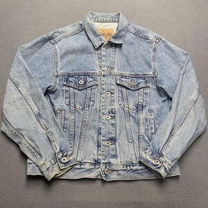 Vintage GAP Blue‎ Jeans Jacket Mens Small Blue Denim Button Front Classic 90s
